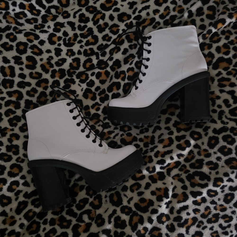 White Platform Ankle Boots